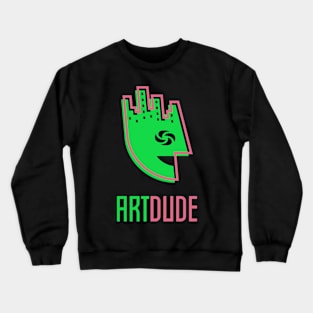 YourArtDude Logo In Lime And Red Crewneck Sweatshirt